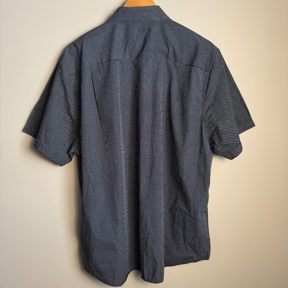 IKE Behar Men's‎ Short Sleeve X Patterned Casual Button Up Shirt Charcoal XXL - Picture 6 of 12